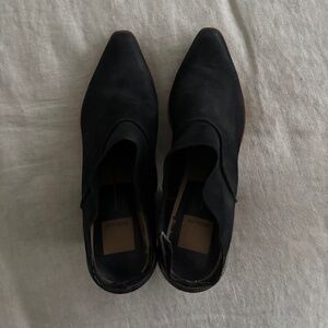 Black nubuck leather Dolce Vita Heeled Mule/ Bootie